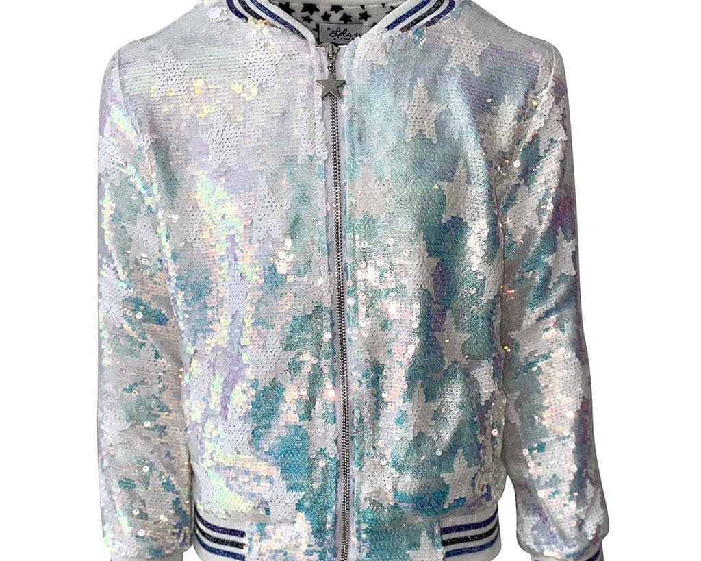 Lola & the Boys Star Sequin Bomber