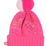 Billieblush Logo Sequin Pompom Beanie - Pink