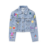 Lola & the Boys You Rock Painted Denim Jacket