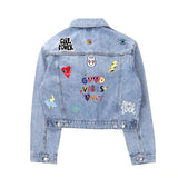 Lola & the Boys You Rock Painted Denim Jacket