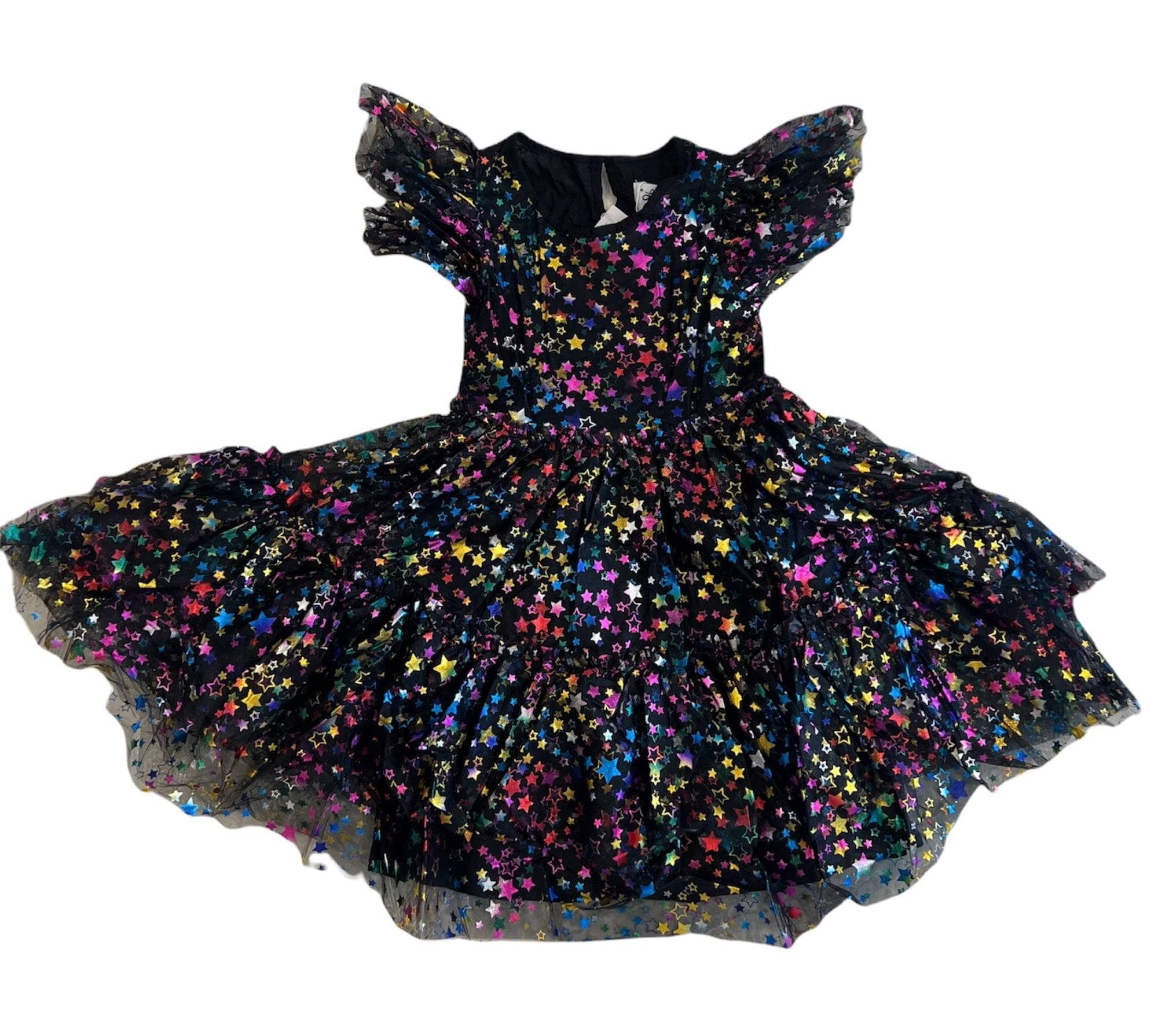 Lola & the Boys Shining Rainbow Star Tulle Dress