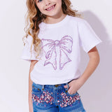 Lola & the Boys Crystal Bow Tee