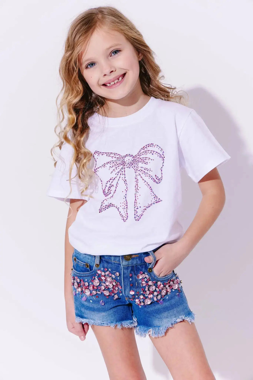 Lola & the Boys Crystal Bow Tee Skipper & Scout 