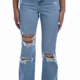 KatiejNYC LA Distressed Stretch Jeans