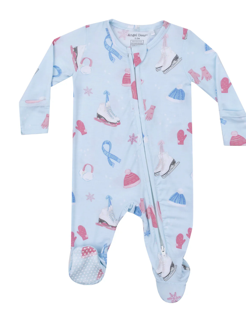 Angel Dear Ice Skating - 2 Way Zipper Footie Skipper & Scout 