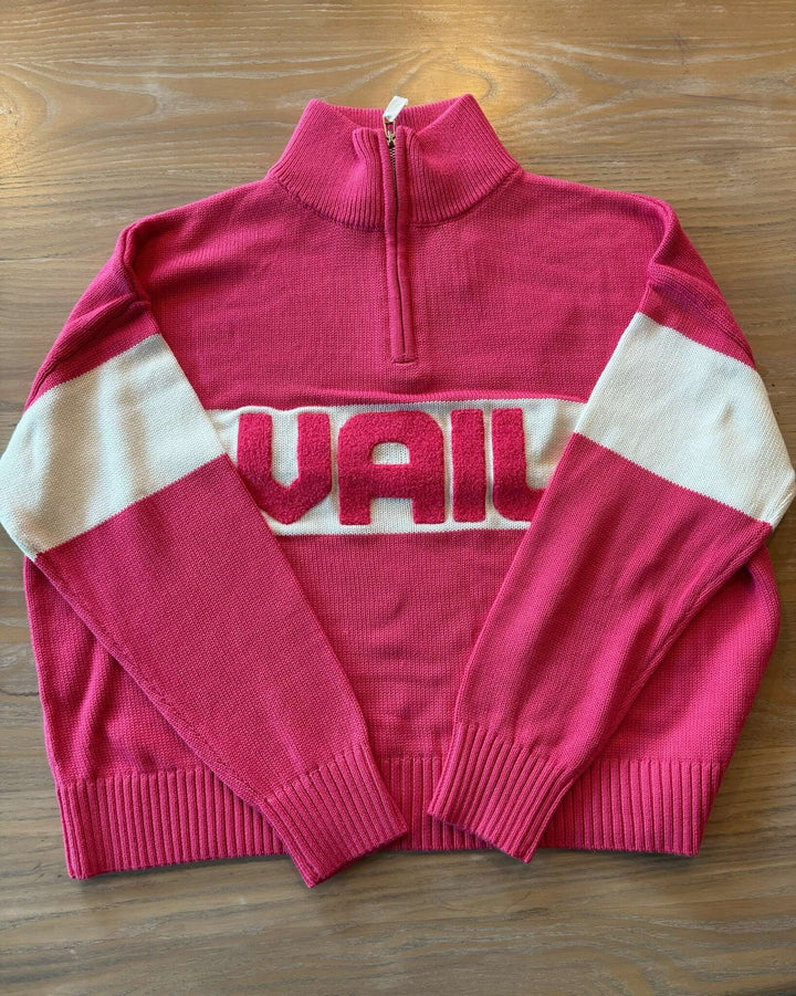 Ellsworth & Ivey Vail Block Quarter Zip - Pink/Ivory Skipper & Scout 