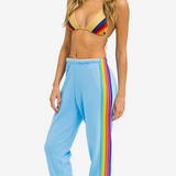 Aviator Nation 5-Stripe Sweatpants - Sky/Rainbow