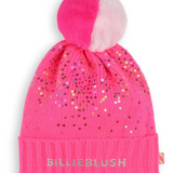 Billieblush Logo Sequin Pompom Beanie - Pink