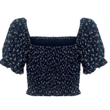 KatieJNYC Marlee Top - Evening Blue Ditsy Floral