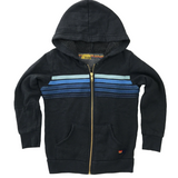 Aviator Nation Kids 5 Stripe Zip Hoodie - Charcoal/Blue