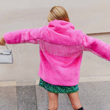 Lola & the Boys Elle Crystal Faux Fur Coat