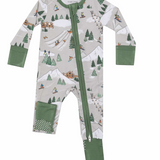 Angel Dear Winter Fun Skiers - 2 Way Zipper Romper