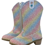 Lola & the Boys Rainbow Sparkle Cowgirl Boots