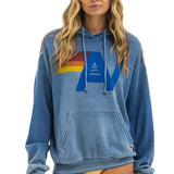 Aviator Nation Vintage Logo Relaxed Pullover Hoodie - Faded Water