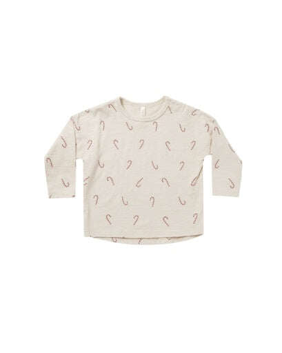 Rylee + Cru LONG SLEEVE TEE - CANDY CANE NATURAL