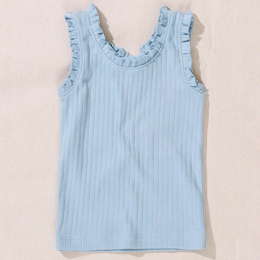 Pink Chicken Joy Ruffle Rib Tank