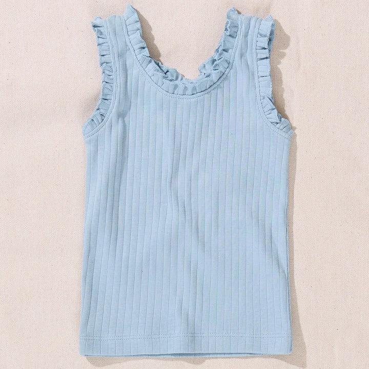 Pink Chicken Joy Ruffle Rib Tank