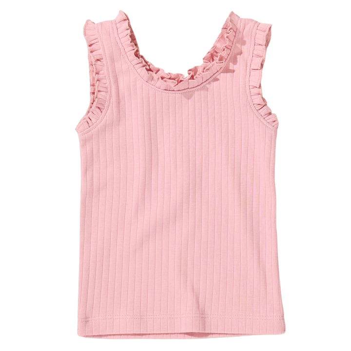 Pink Chicken Joy Ruffle Rib Tank