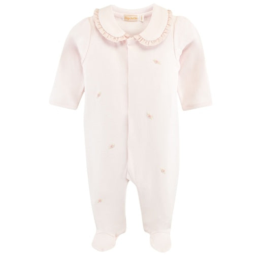 Baby Club Chic Collared Footie w Embroidery - Pink