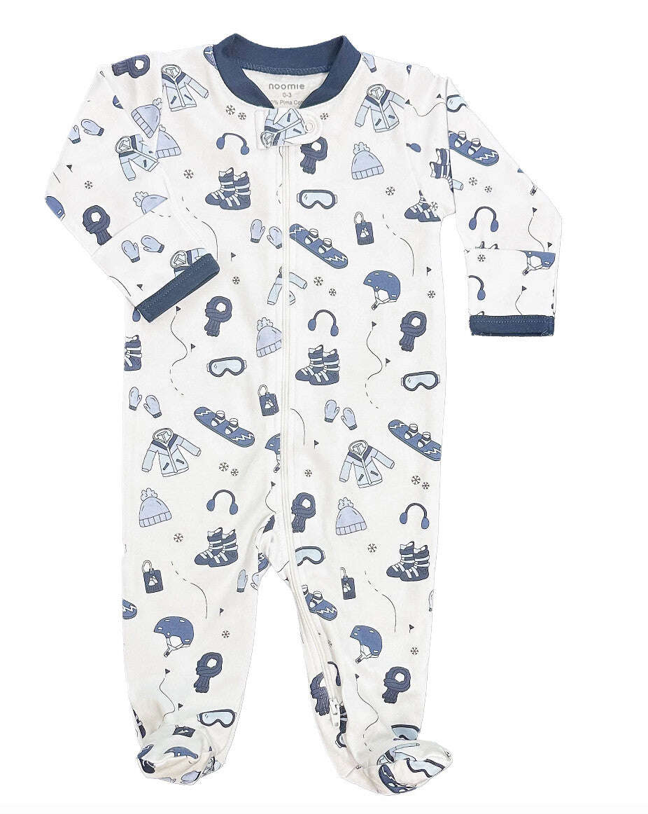 Noomie Hit the Slopes Zipper Footie Skipper & Scout 