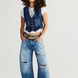 Free People Good Luck Mid-Rise Barrel Jeans