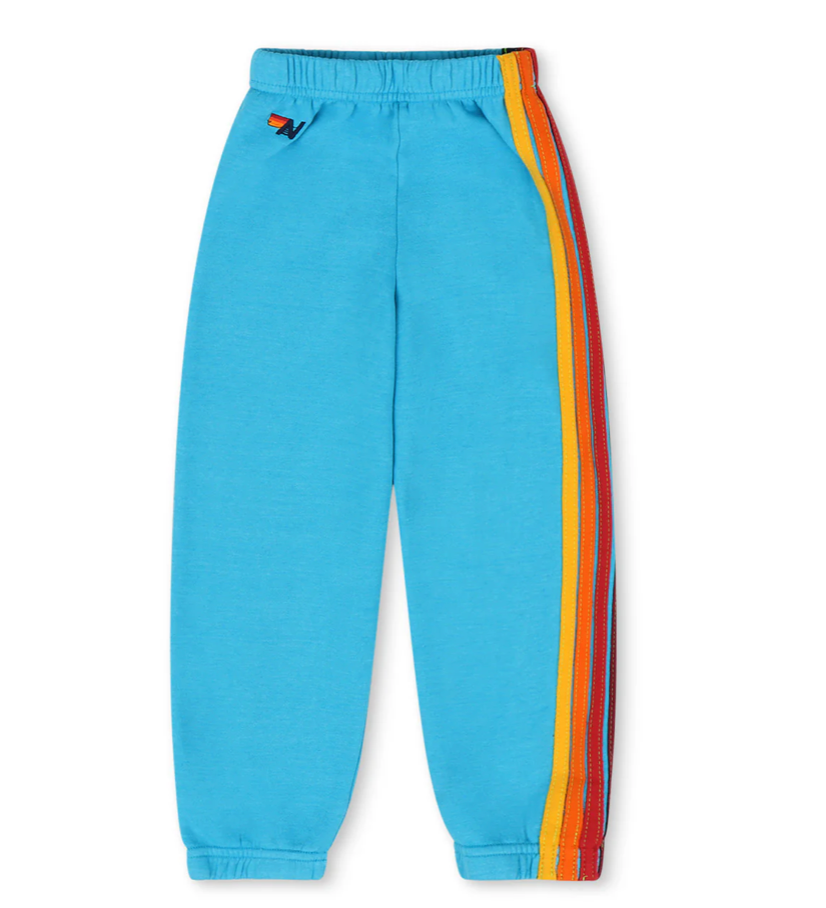 Aviator Nation Kids 5 Stripe Sweatpant - woflow - Neon Blue