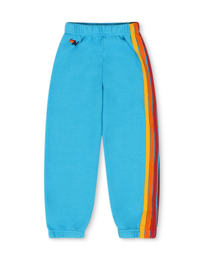 Aviator Nation Kids 5 Stripe Sweatpant - woflow - Neon Blue