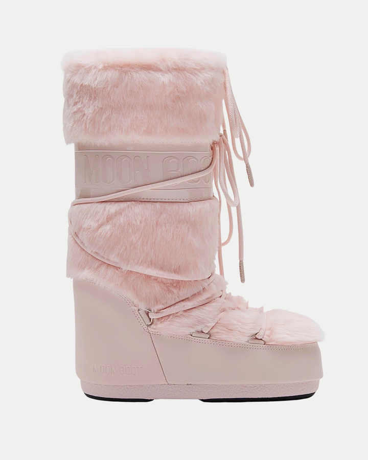 Moon Boot Icon Faux Fur Tall - Dusty Pink