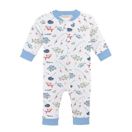 Baby Club Chic Fishing Day Zip Coverall Printed