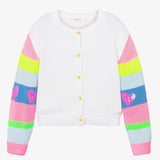 Billieblush Stripe Heart Sleeve Cardigan