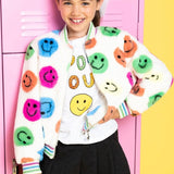 Lola & The Boys Rainbow Emoji Plush Coat