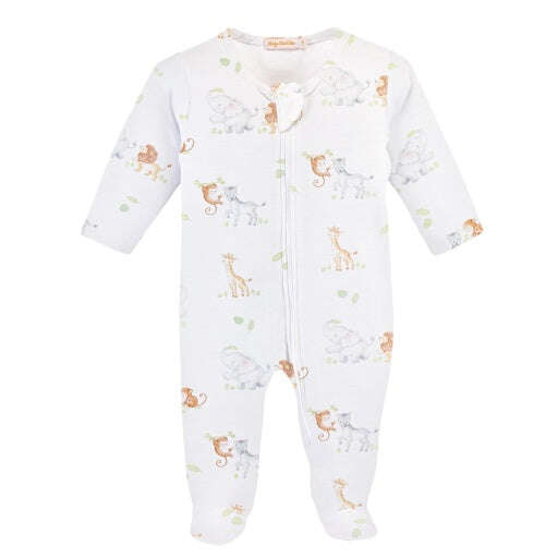 Baby Club Chic Safari Adventure Zip Footie printed
