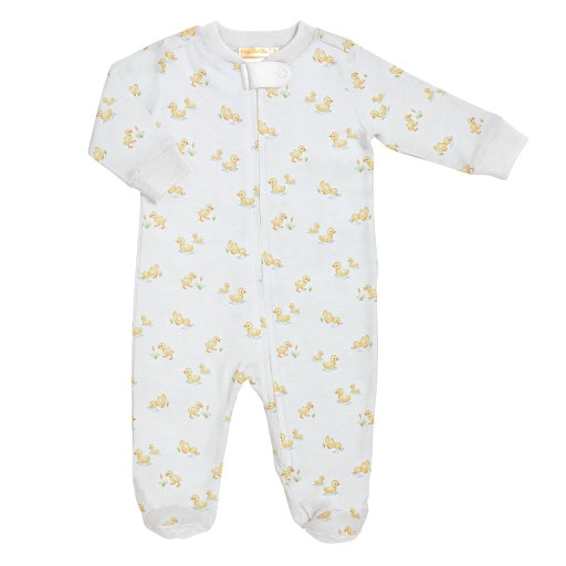Baby Club Chic Baby Duckies Zip Footie Printed - 3-6M