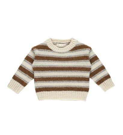 Rylee + Cru ASPEN SWEATER - SADDLE STRIPE NATURAL