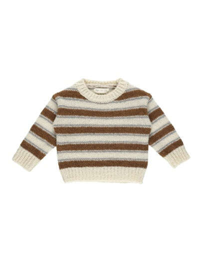 Rylee + Cru ASPEN SWEATER - SADDLE STRIPE NATURAL