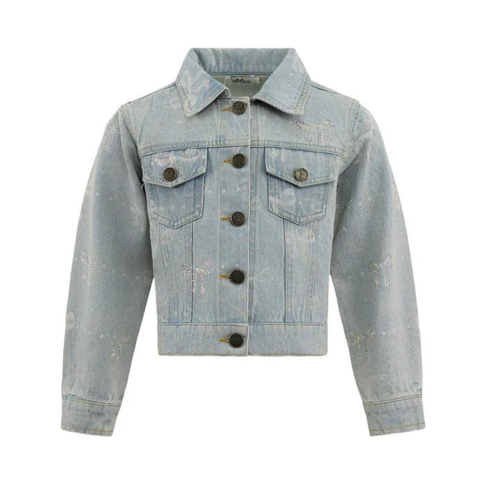 Lola & the Boys Sparkle Bows Denim Jacket