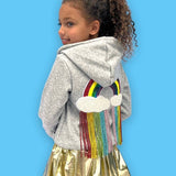 Lola & the Boys Crystal Rainbow Rain Hoodie