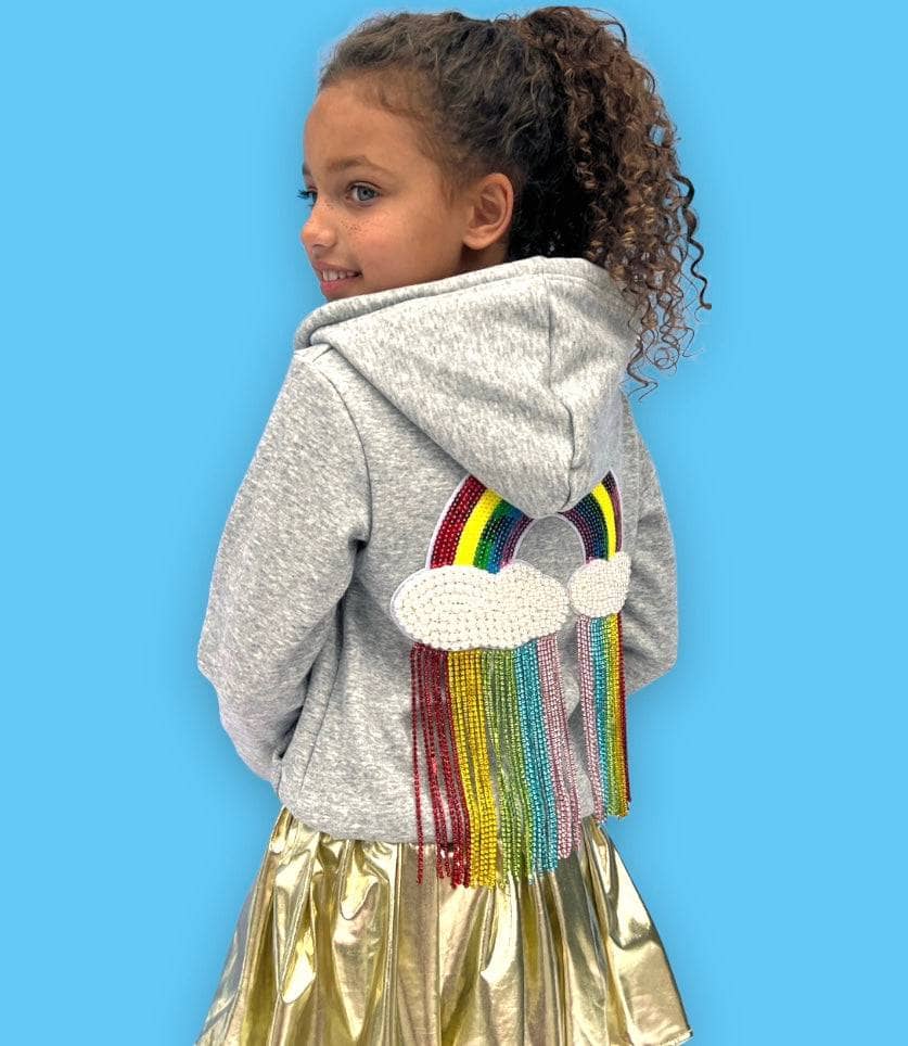 Lola & the Boys Crystal Rainbow Rain Hoodie Skipper & Scout 