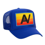 Aviator Nation Logo Rainbow Low Rise Trucker - woflow - Royal Blue
