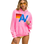 Aviator Nation Logo Relaxed Pullover Hoodie - woflow - Neon Pink