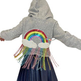 Lola & the Boys Crystal Rainbow Rain Hoodie