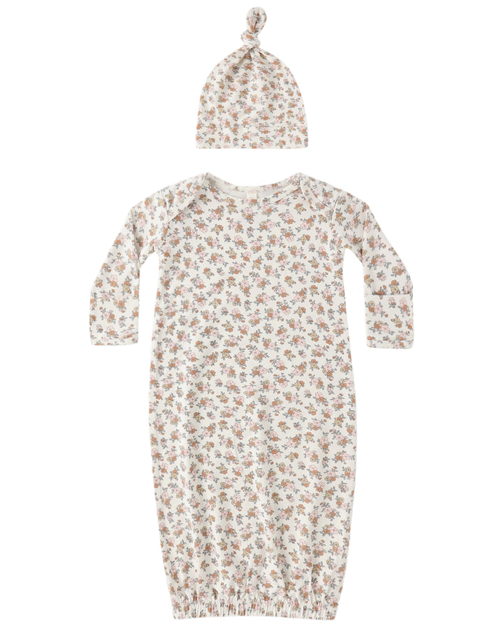 Quincy Mae BAMBOO BABY GOWN + HAT SET