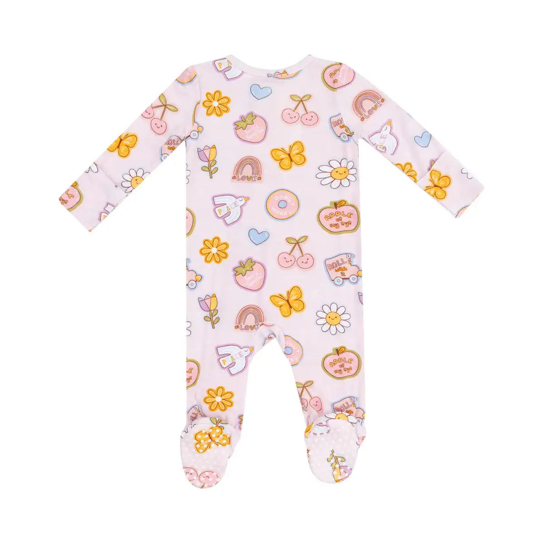 Angel Dear Groovy Vibes Stickers 2 Way Zipper Footie Skipper & Scout 