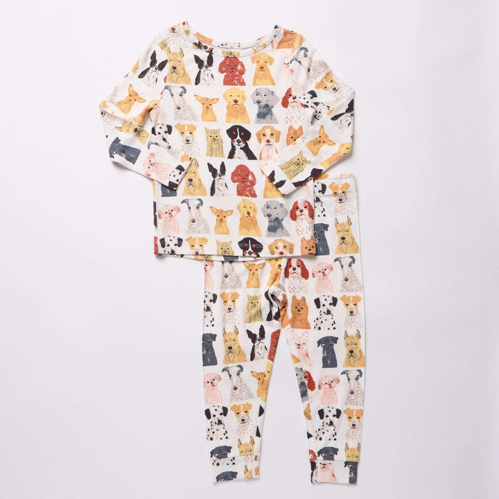 Pink Chicken Small Watercolor Dogs Bamboo PJ Set