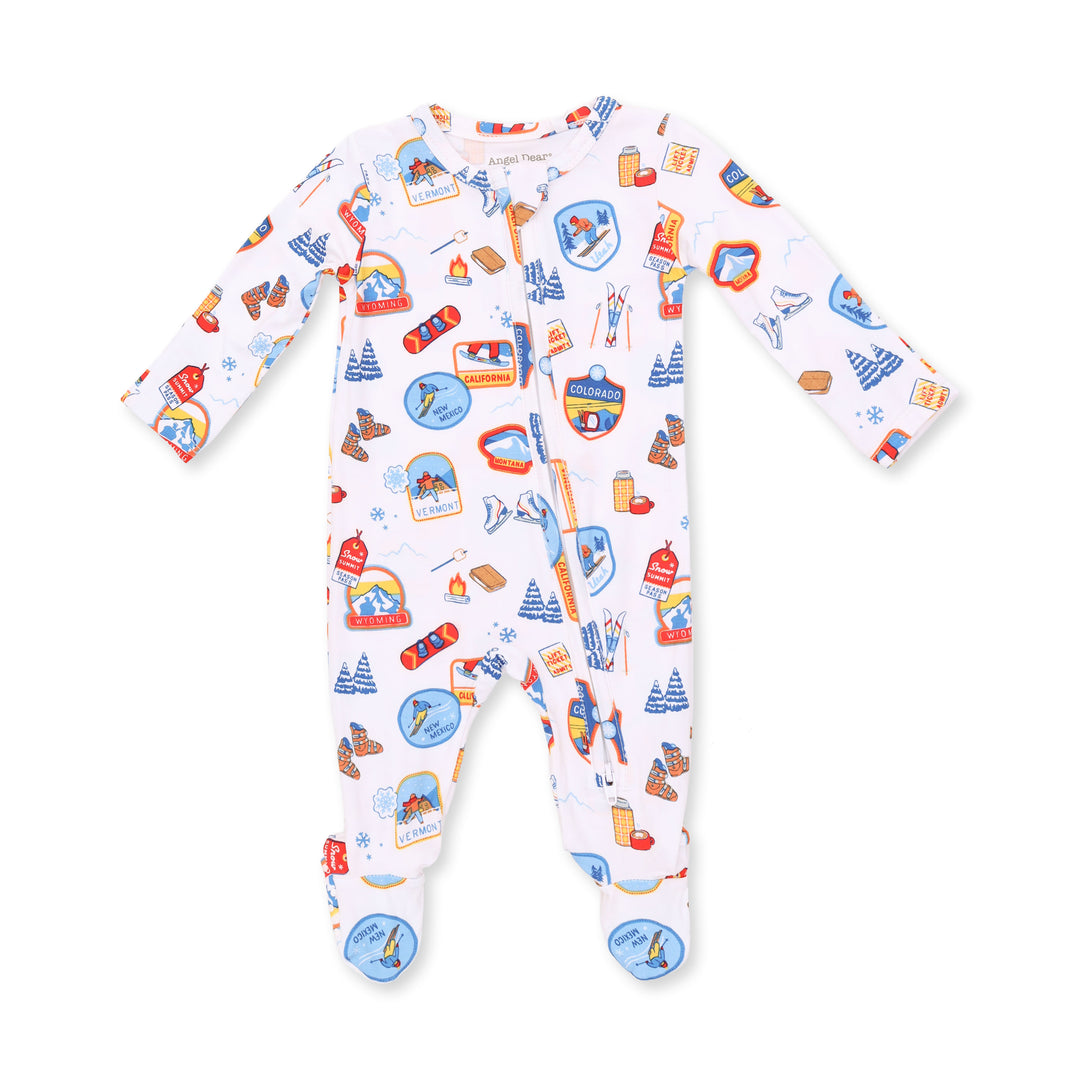 Angel Dear Vintage Ski Patches - 2 Way Zipper Footie