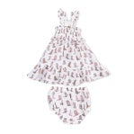 Angel Dear Cowgirl Boots Smocked Ruffle Sundress SET