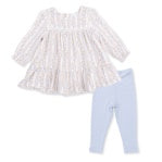 Angel Dear Catarina Floral Puffed Sleeve Dress/Legging SET