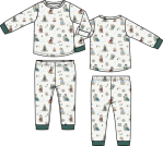 Angel Dear Winter Sports Dogs LS Loungewear Set