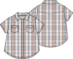 Angel Dear Western Plaid Pearl Snap Shirt