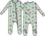 Angel Dear Vintage Reindeer & Santa Uni 2 Way Zip Footie